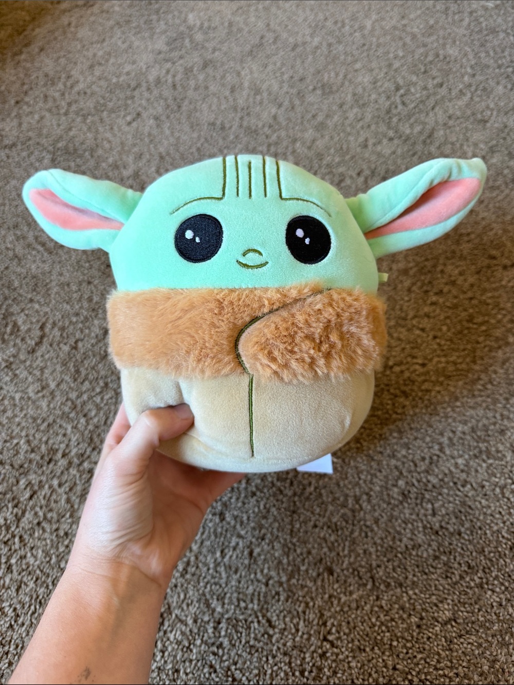 Green Plush Baby Yoda-Inspired Soft Toy for Kids